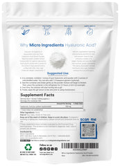 Micro Ingredients Hyaluronic Acid Serum Powder scoop demonstrates precise measurement for daily use.