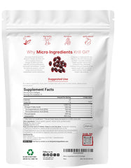 Micro Ingredients krill oil softgels close-up, easy to swallow.