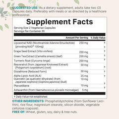 Micro Ingredients Liposomal NAD+ Ultimate capsules closeup for convenient daily supplementation.