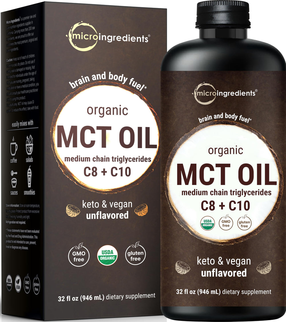 Micro Ingredients MCT Oil bottle for keto and daily energy.