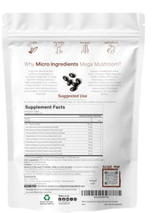 Close-up of Mega Mushroom 10-in-1 blend label highlighting diverse mushroom types.