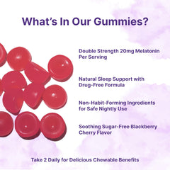 Micro Ingredients Melatonin gummies blackberry cherry flavor, tasty sleep aid