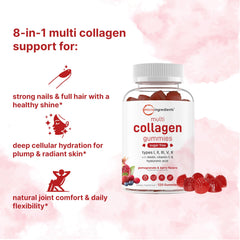 Micro Ingredients Multi Collagen Gummies berry chew supports daily beauty routines.