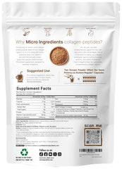 Micro Ingredients chocolate collagen scoop ready to mix into shakes for daily use