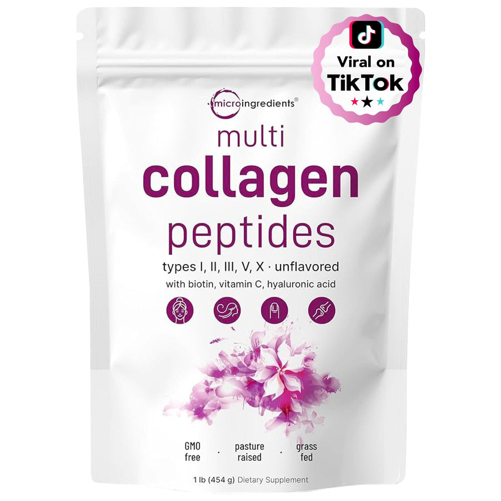 Micro Ingredients multi collagen powder bottle ideal for daily beverage mixing