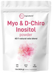 Micro Ingredients Myo-Inositol & D-Chiro Inositol powder in a pouch supports daily hormonal balance.