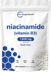 Micro Ingredients Niacinamide bottle with flush-free B3 on label