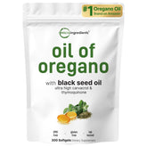 Micro Ingredients Oil of Oregano Softgels bottle front for easy immune support.