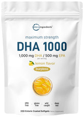 Micro Ingredients Omega-3 lemon softgels for daily use and flavor