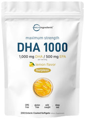 Micro Ingredients Omega-3 lemon softgels for daily use and flavor