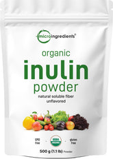 Micro Ingredients Organic Inulin FOS Powder in 1.1 lb bag for easy fiber boost