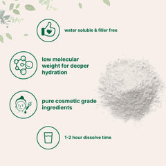 Micro Ingredients Pure Hyaluronic Acid Serum Powder on skin illustrates deep moisture for refreshed complexion.