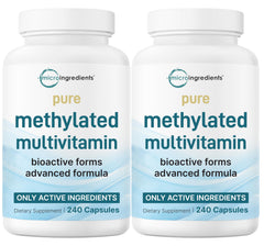 Micro Ingredients pure methylated multivitamin bottle with high-absorption formula for daily wellness.