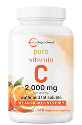 Micro Ingredients Pure Vitamin C bottle front shows high-potency daily immune support formula.