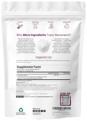 Micro Ingredients resveratrol powder with scoop enables precise daily servings.