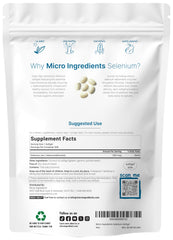 Micro Ingredients label shows 200 mcg L-Selenomethionine per softgel