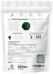 Micro Ingredients spirulina powder scoop highlights easy portioning for daily smoothies.