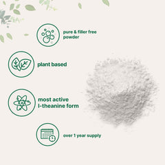 Micro Ingredients L-Theanine powder in jar shows no GMOs