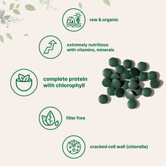 Vegan protein and chlorophyll rich Micro Ingredients tablets for steady energy