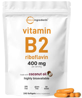 Micro Ingredients Vitamin B2 riboflavin softgels with coconut oil for enhanced absorption.