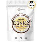 Micro Ingredients vitamin D3 K2 softgels bottle for easy daily supplementation.