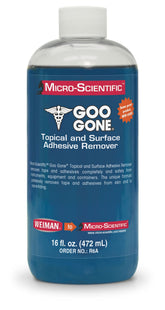 Micro-Scientific Goo Gone Topical Remover on skin-application for painless adhesive removal