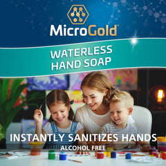 MicroGold 4-ounce portable bottle ready for office, gym, or travel.