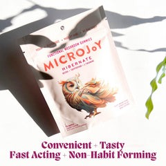 Eco-friendly pouch packaging of Microjoy Hibernate Gummies supports convenient nightly use.