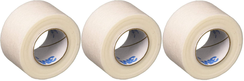 Cinta Micropore 3M blanca de 1 pulgada, adherencia suave para piel sensible y fijación de apósitos.