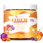 Migcopat 10G fiber gummies bottle with mixed flavors for daily fiber intake support.