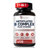 Migcopat 17-in-1 B-complex bottle with methylated vitamins for daily energy.