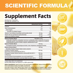 Migcopat Balance Probiotic 100B CFU label close-up for gut and immune support.