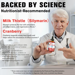 Migcopat bottle pouring drops illustrating easy daily dosage.