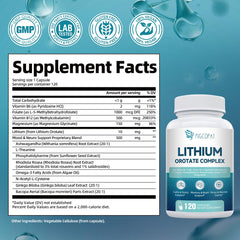 Migcopat Lithium Orotate Complex being poured to show capsules for daily use