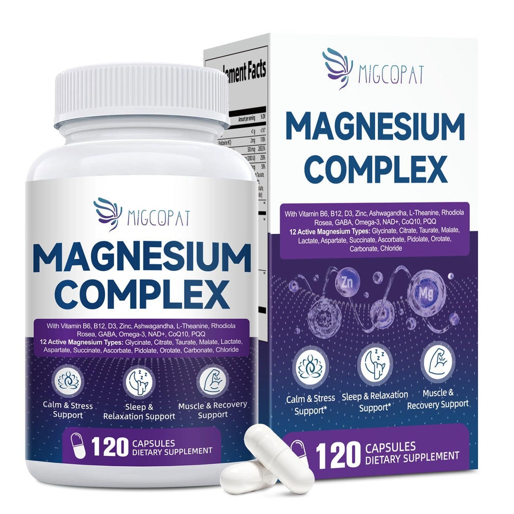 Migcopat Magnesium Complex: botella, 24-en-1 para bienestar diario.