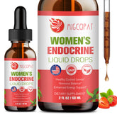 Migcopat Women Endocrine Liquid Drops bottle promoting hormonal balance and daily energy.