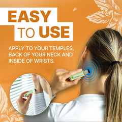 MIGRASTIL Migraine Stick with peppermint and eucalyptus for cooling comfort.