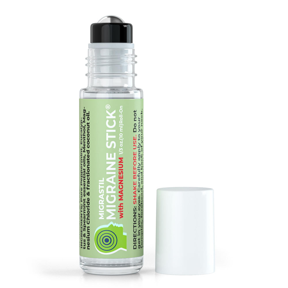 MIGRASTIL Migraine Stick roller for quick, portable relief.
