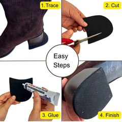 MIIDII heel pad applied to a heel shows quick restoration of wear.