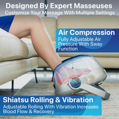 Miko Shiatsu massager with rotation ball and rolling stick delivers deep kneading.