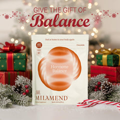 Milamend ovarian-health chocolate powder focus supports menstrual regularity.