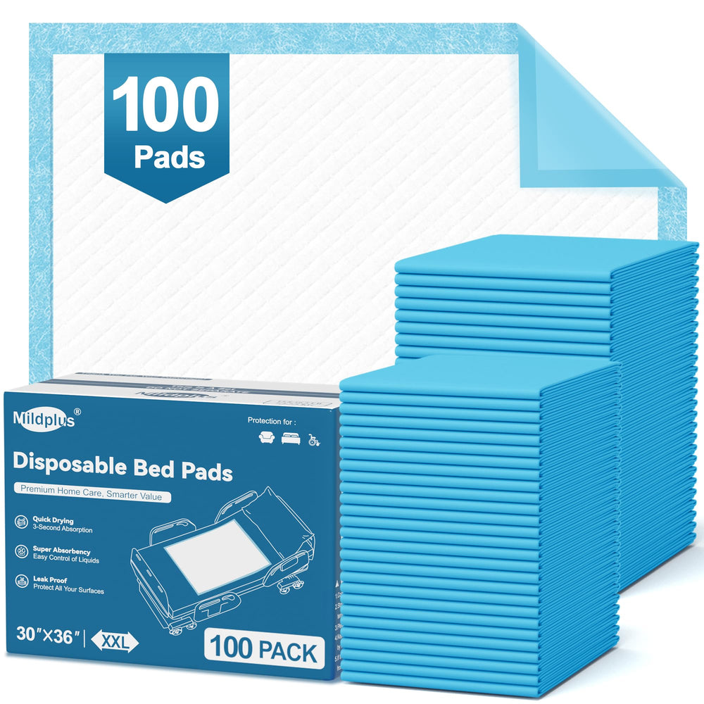 MILDPLUS disposable bed pads 30x36 front view offer full coverage for caregivers