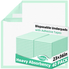 MILDPLUS underpads with adhesive tapes front view showing secure placement