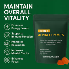 MILIZHIWU True Alpha Gummies packaging showcases the 60-count bag for convenience