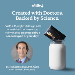 Milky all-natural formula highlight simple ingredients for daily dairy enjoyment.