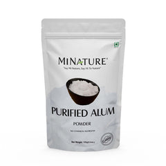 Mi Nature Alum Powder 100g packaging for easy storage and freshness.