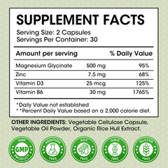 Minch magnesium glycinate capsules close-up, vegan easy-to-swallow format