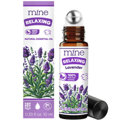 Mine Lavender roll-on bottle shows purity and easy skin application.