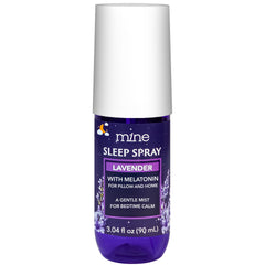 Mine Lavender Sleep Spray bottle calms the mind for bedtime.