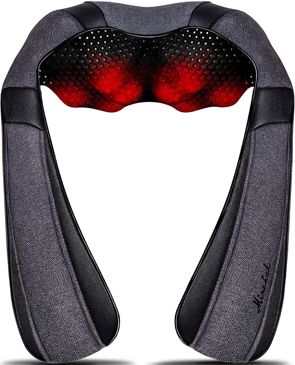 Mirakel neck massager with eight heads for deep kneading relief during a break